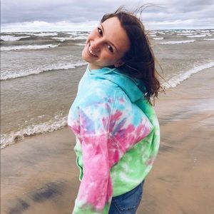 Oversized tie-dye hoodie